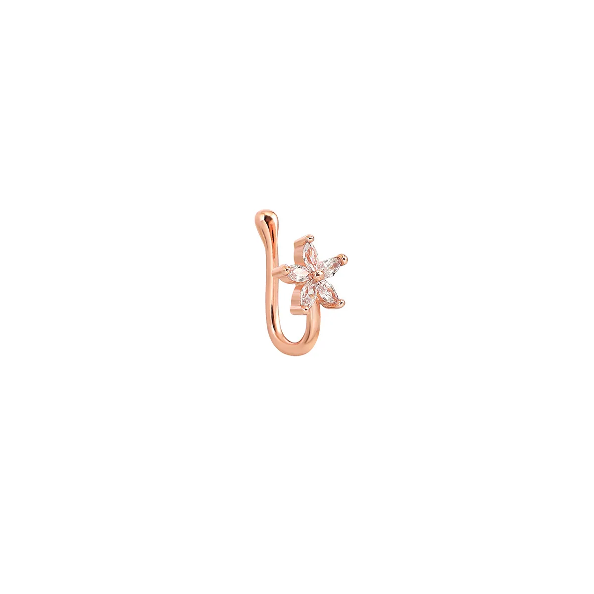 U-Shape Non-Piercing Flower Nose Ring