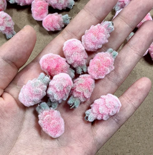 Lot 10 Pcs Resin flocking dragon fruit fruit Charms Jewelry Making  Earrings Pendants Necklaces Bracelets DIY Accessories gift