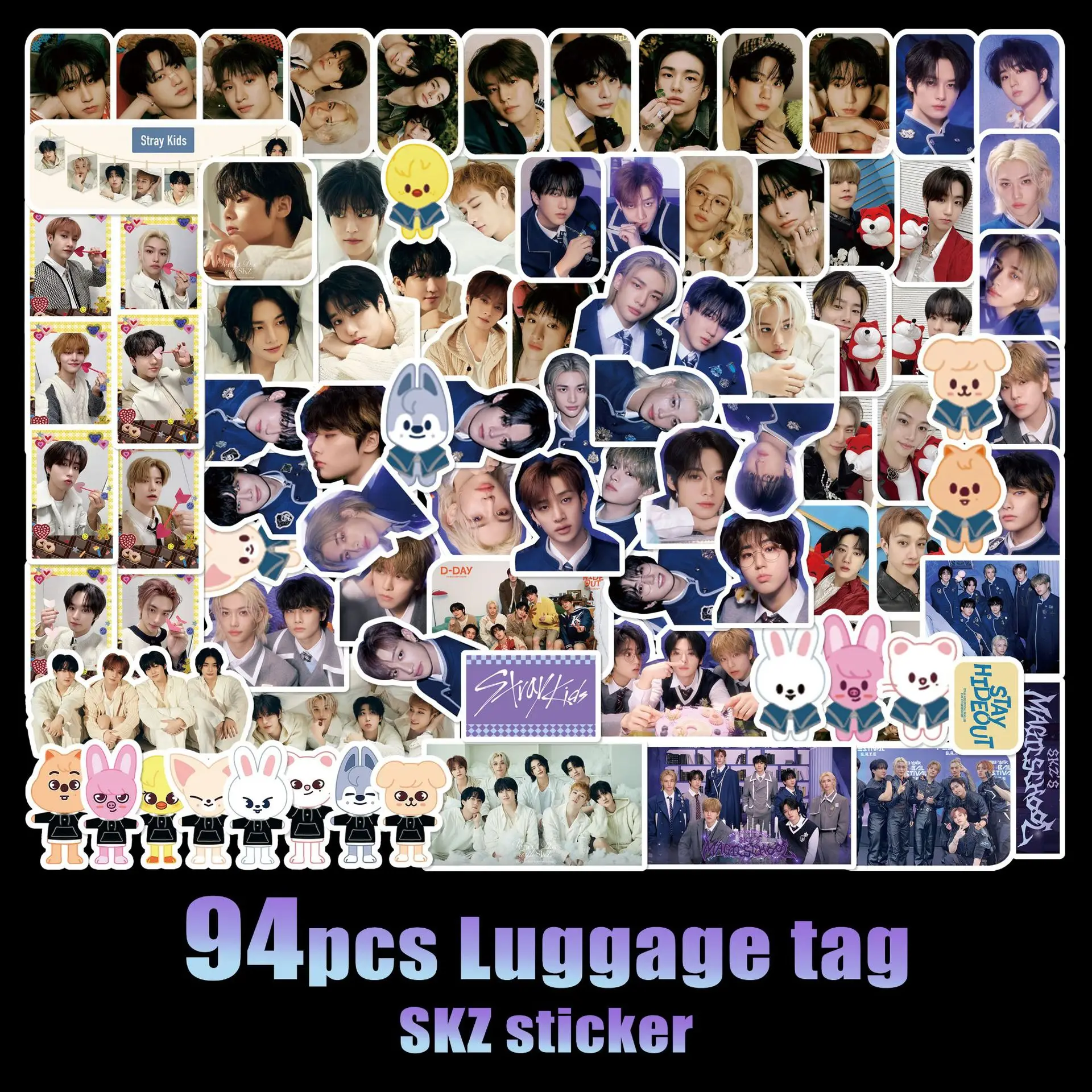

94 StrayKids new cartoon merchandise stickers, Li Longfu, Huang Xuanchen merchandise account stickers, luggage stickers, toys