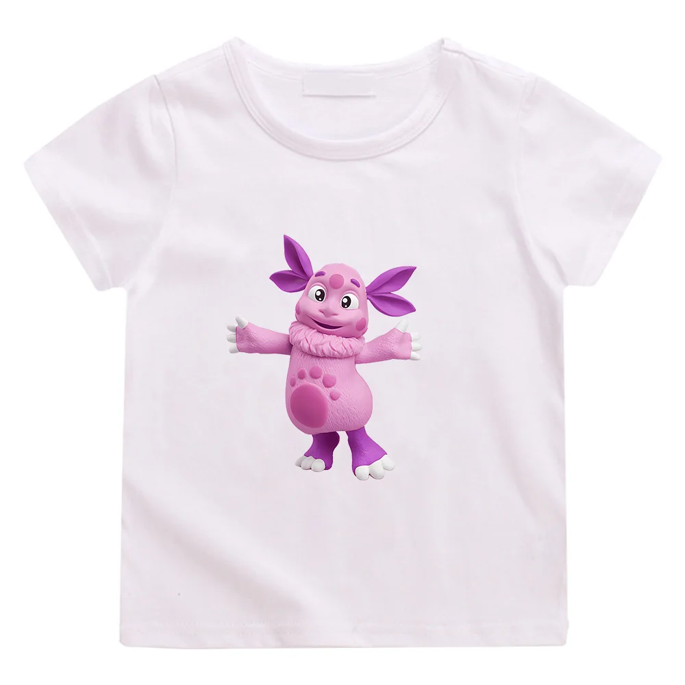 Kids Girls Tshirts Luntik Cartoon Moonzy Graphic Printing T-shirts Baby Short Sleeve Tees Girl Clothes Children Tops Tee Toddler