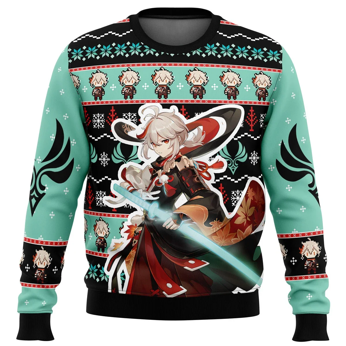 2024 Raiden Genshin Impact Ugly Christmas Sweater Gift Santa Claus Pullover Men 3D Sweatshirt And Top Autumn And Winter Clothi