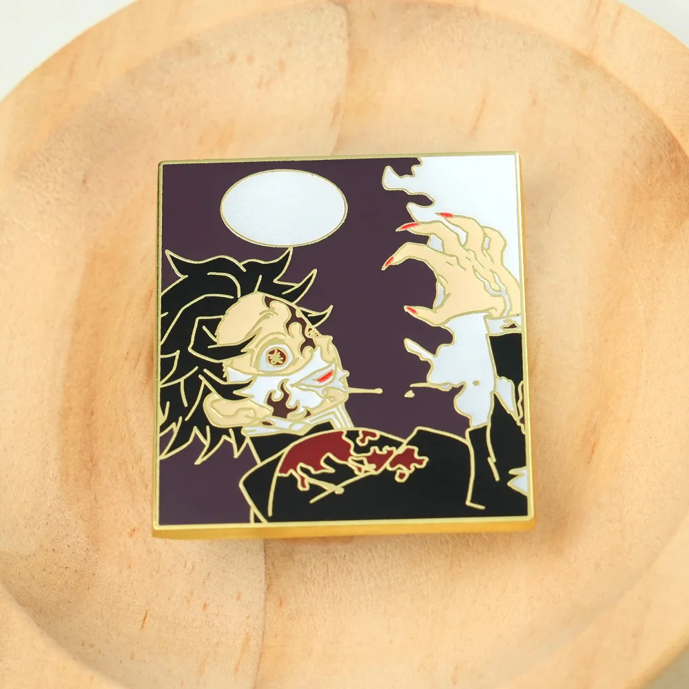 

Anime Demon Slayer Kimetsu no Yaiba Kamado Tanjirou Cosplay Costume Badge Pin Accessories Backpack Pendant Metal Prop Brooch