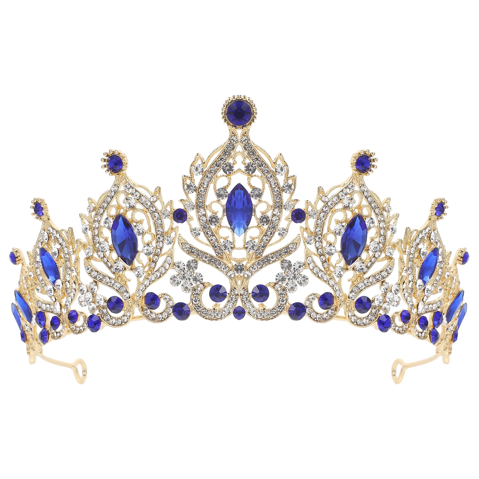 Metal Crystal Wedding Crown Headband Bridal Tiara Elegant Hairpiece Birthday Engagement Photo Shoot Crown for Bride