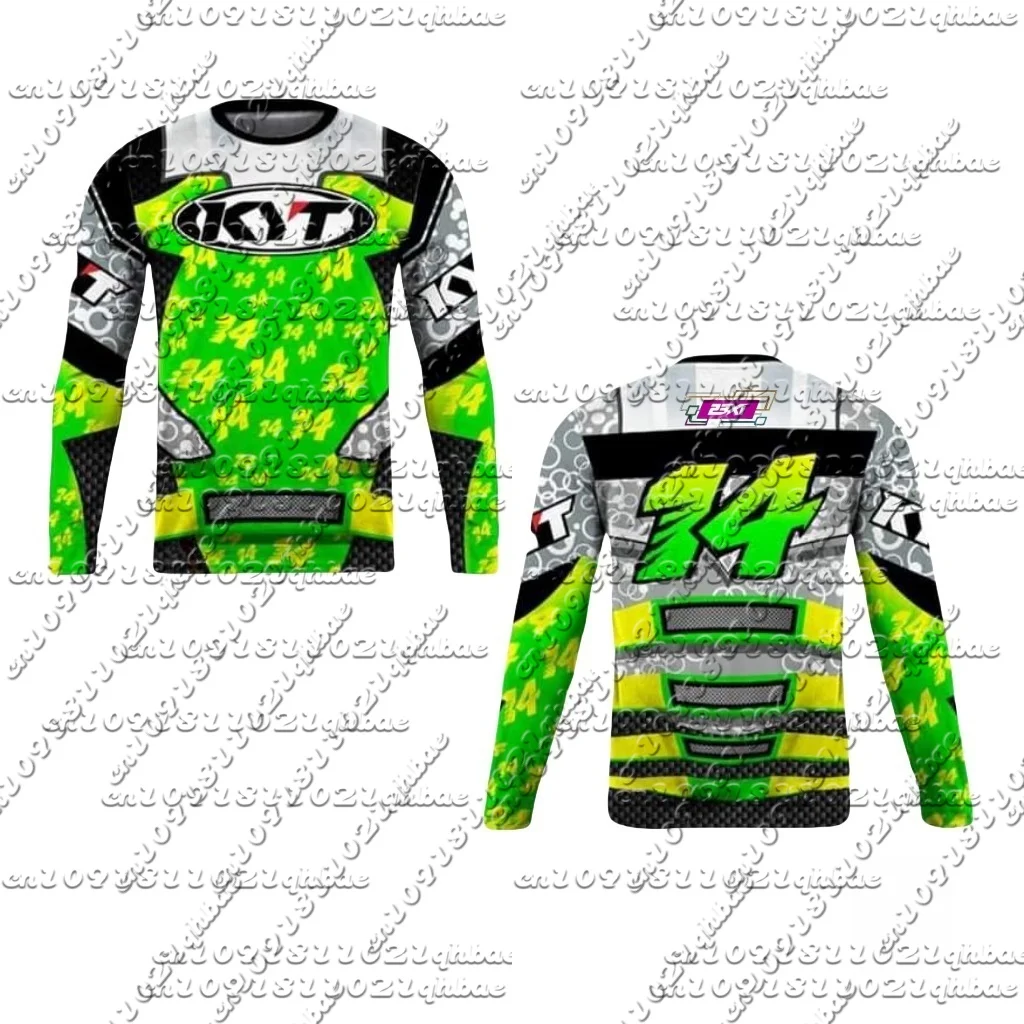 

New 3d Long Sleeved Motorcycle Racing Round Neck Kytt Shirt, Quick Drying, Breathable, Oversized Outdoor Leisure Riding