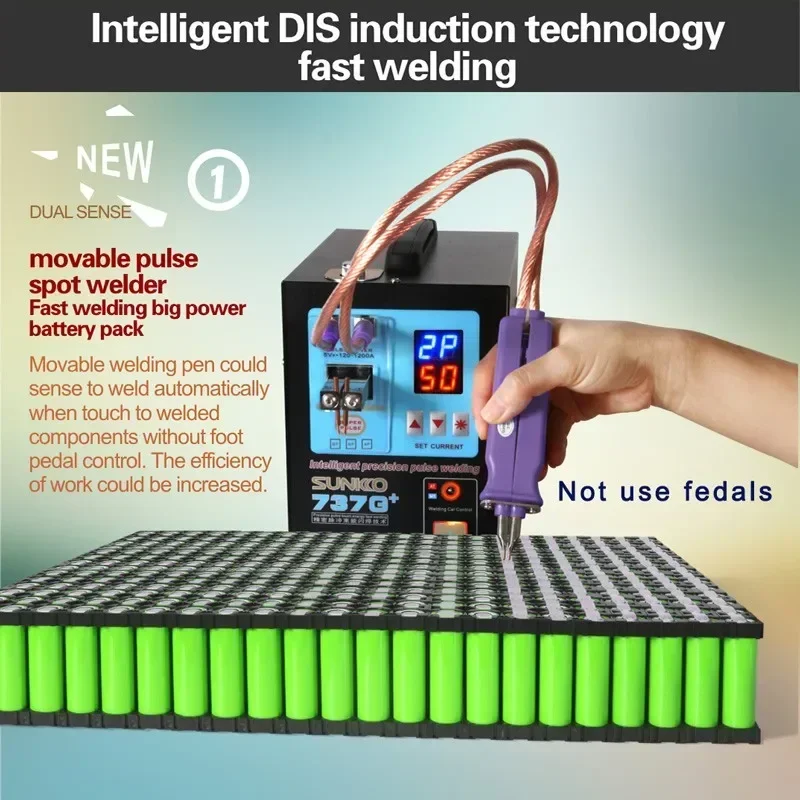 

NEW mini 18650 cylindrical battery spot welder SUNKKO 737G+ pulse spot welder welding soldering Machine