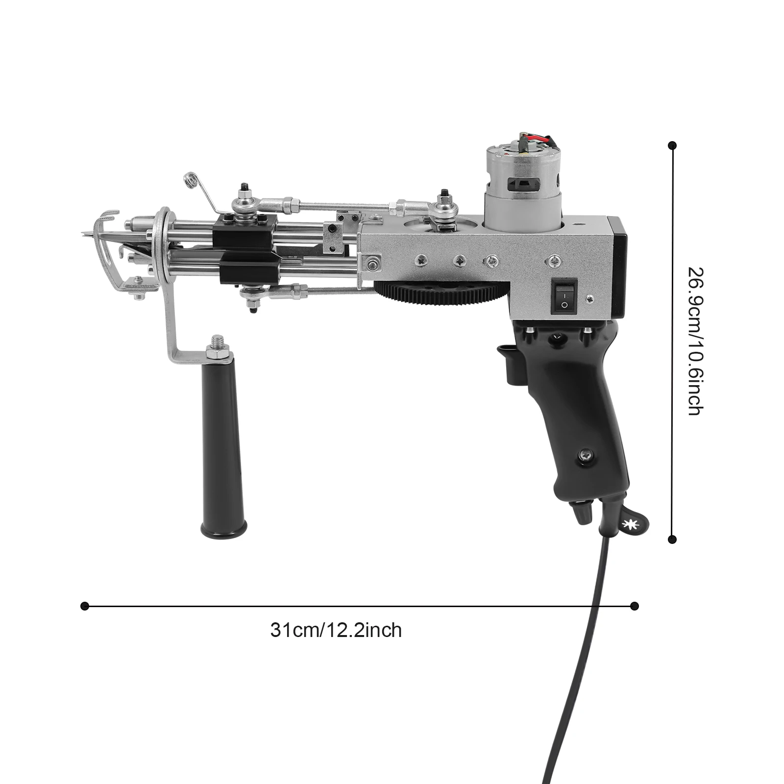 100 W elektrische Tufting-Pistole, 2-in-1 elektrische Teppich-Tufting-Pistole, 13000 U/min, Teppichherstellung, Tufting-Pistole 360 ° Rotation Teppichweberei Mac – Detail 9