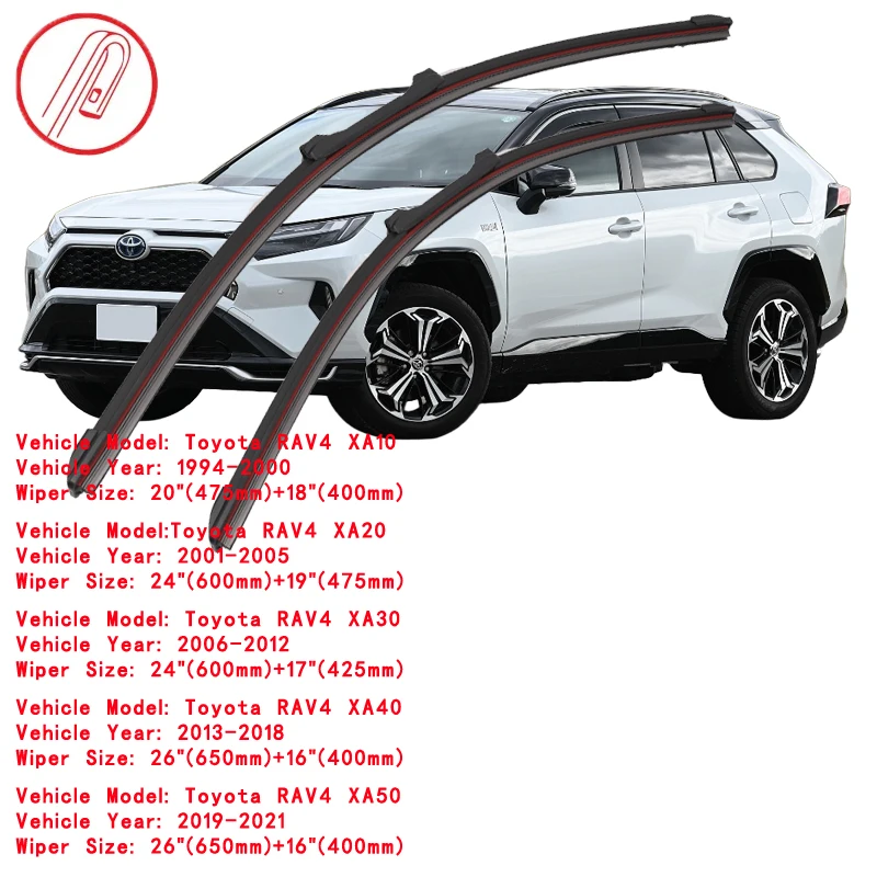 For Toyota RAV4 1994~2020 XA10 XA20 XA30 XA40 XA50 RAV 4 2000 2006 2012 2013 2018 Wipers Blade Car Accessories Windshield Wipers