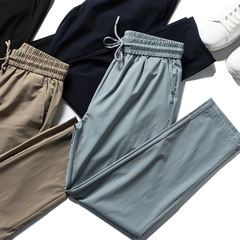 

Не упустите этот сюрприз: качественные, легкие, удобные мужские повседневные брюки прямого кроя на весну, с завязками, модные.