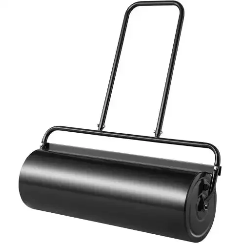 Lawn Roller, 17 Gallon Sand/Water Filled Yard, Steel Sod with Easy-turn Plug and Ergonomic Handle U-Shaped