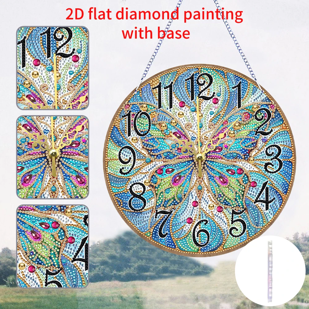 

Butterfly Art Wall Clock Special Shaped 5D Diamond Painting Kit Hanging Sign Diamond Painting Art Crafts Home Wall Decor