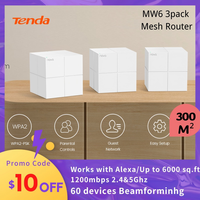 Tenda MW6 AC1200 Mesh WiFi Router 2.4&5Ghz Gigabit Router Tenda Mesh Router Dual band WIFI range Extender Up to 300m² coverage