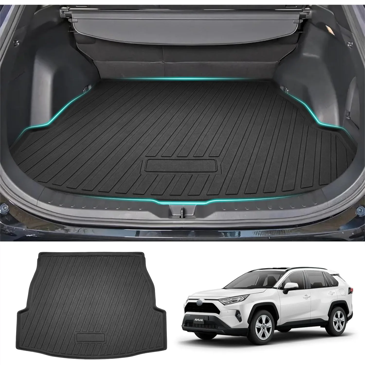 

Cargo Liner for Toyota RAV4 2019-2025 All Models, All Weather Trunk Mat Anti-Slip Durable Black