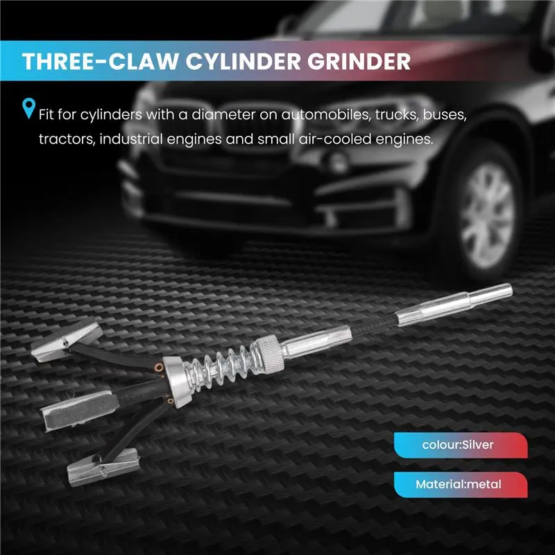 Exquisite 19Mm-64Mm Car Engine Cylinder Brake Honing Stone 3 Jaw Adjustable Bore Hone Metal Flexible Shaft Honing Tool