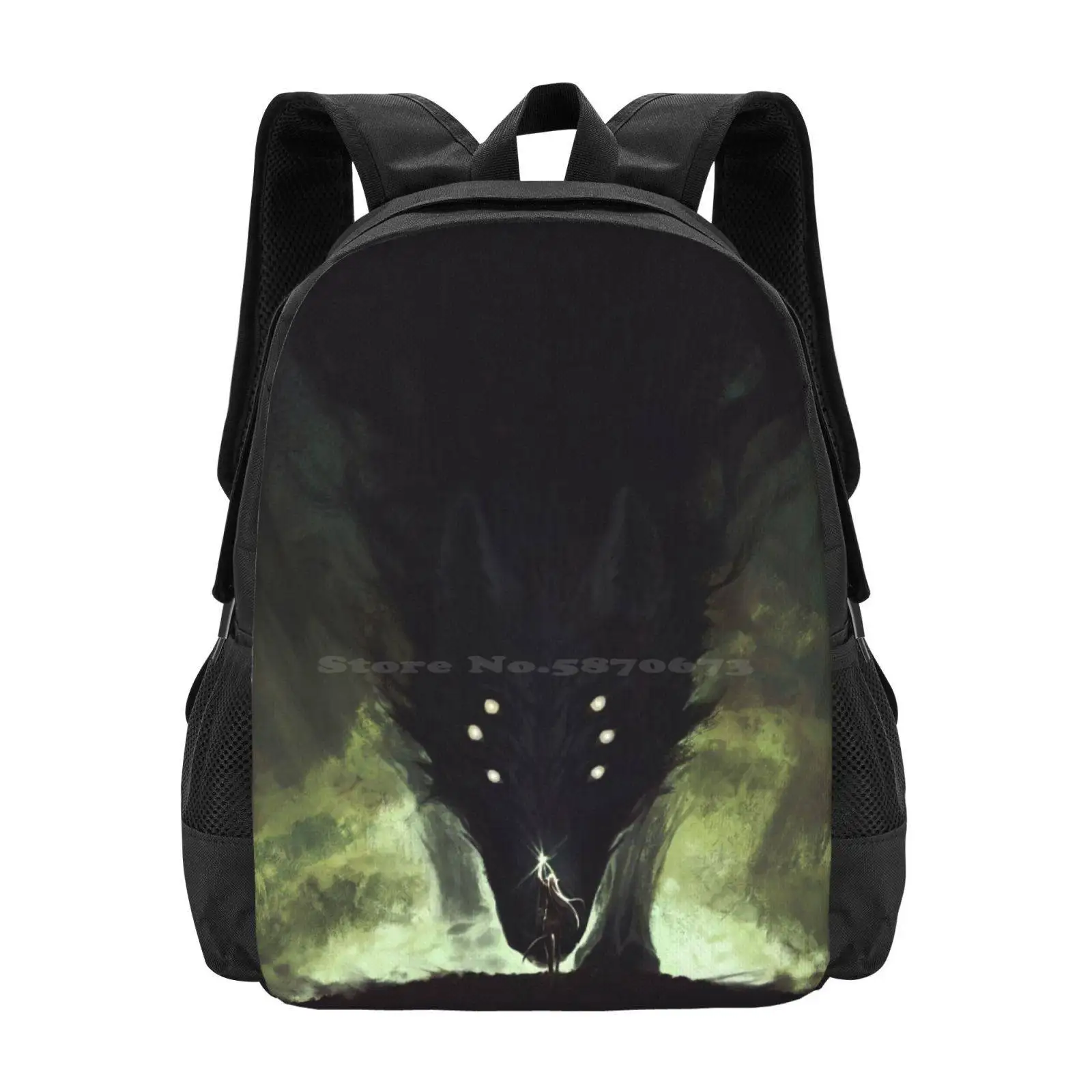 

The Beast 3D Print Design Backpack Student Bag Dragon Age Inquisition Dread Wolf Fenharel Solas Solavellan Beast Fantasy Elf