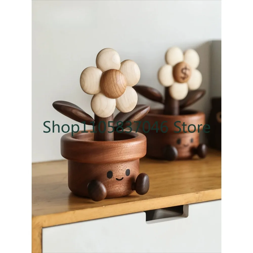 Solid wood, rich flowers, cute decorations, office workstations, desktop decorations, home decor, creative accessories, gifts