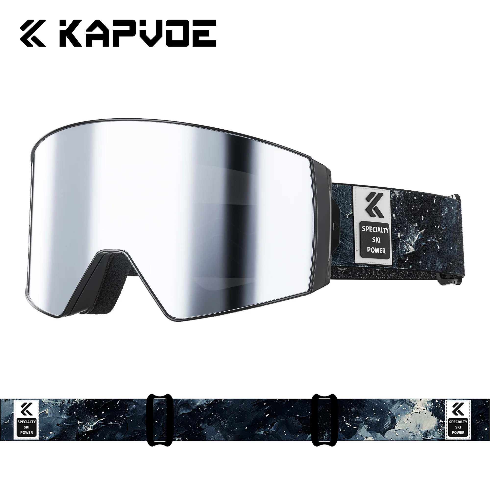 

Kapvoe Snowboarding Snow Outdoor Magnetic Attraction Ski Glasses Colored Winter Skiing Eyewear Snowmobile UV400 Protection Lens