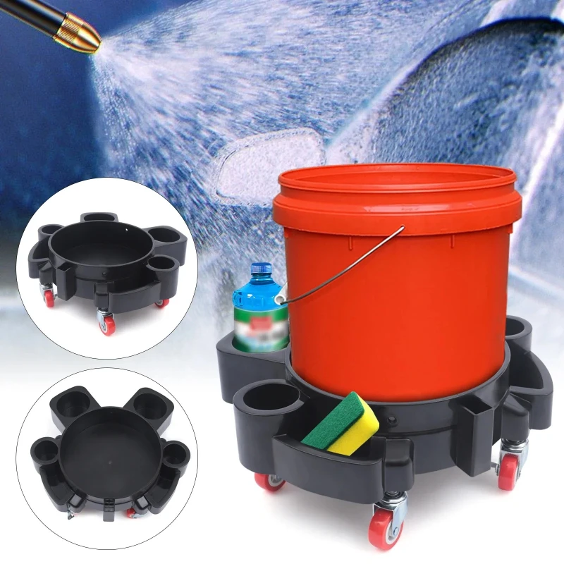 

Bucket Dolly Wash Professional bucket dolly with Wheel Casters 331lbs Capacity with 360° Swivel Casters Brakes, Fits 10" Buckets