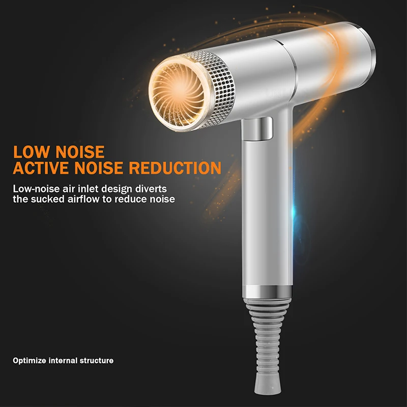 Ionic Hair Dryer Professional Low Noise Powerful Hot Cold Air Blow Dryer With Nozzle Fast Drying Salon For Home Travel Gift