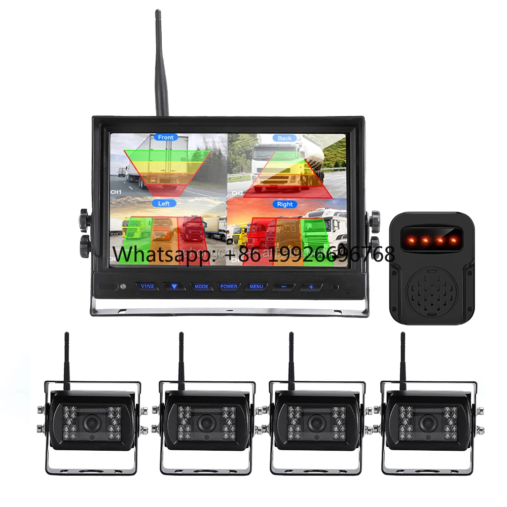 

10.1" AHD 1080P Wireless Al BSD Truck Camera 4CH Truck Monitor Camera System Wireless Driving Video Record