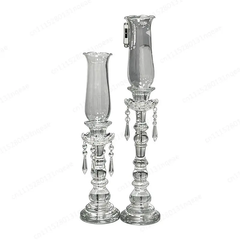 Crystal Candlestick Ornament Wedding Party Decoration Desktop Romantic Atmosphere