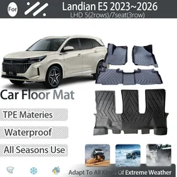 Car Floor Mats For DFSK Landian E5 NEV 2023~2026 5seat 7seat Waterproof Pads Left Hand Driver Foot Covers Floor Auto Accessories