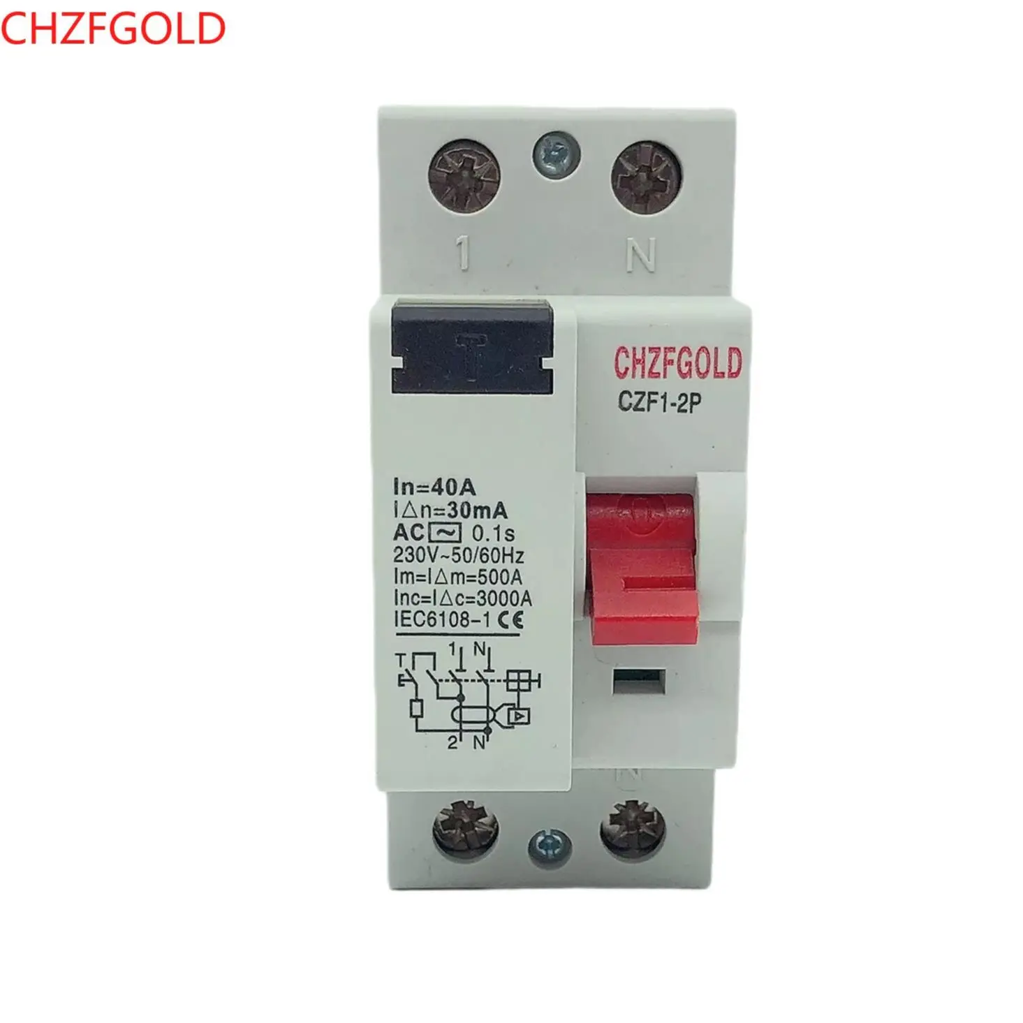 DC RCCB RCD 4P 63A 30mA 300mA Type B 10KA Type A Type AC CHZFGOLD Din Rail Earth Leakage Current breaker