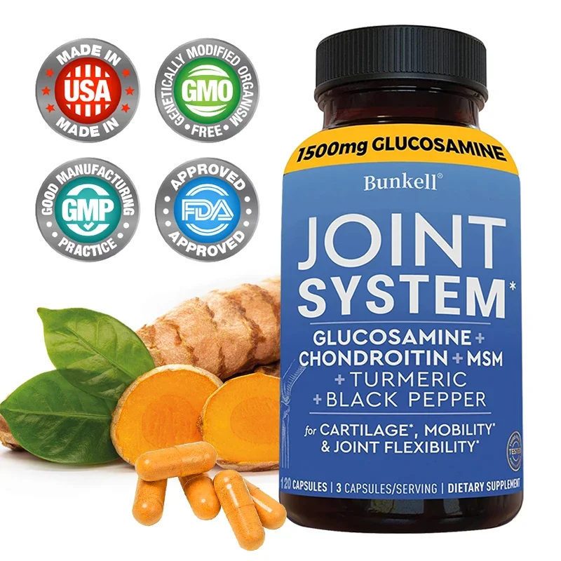 Glucosamine Chondroitin MSM Supplement Capsules - Joint Supplement, Vegetarian, Non-GMO, Knee, Cartilage, Joint Health