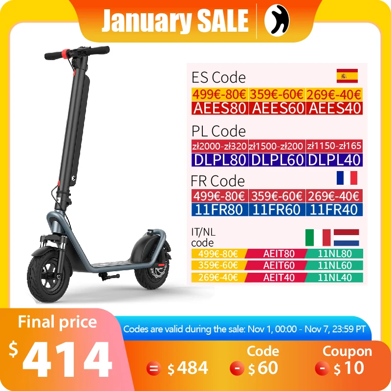 NEW Electric Scooter Powerful 13AH 450W 35KM/H Foldable Electric Kick Scooter 10 Inch Smart Escooter For Adults