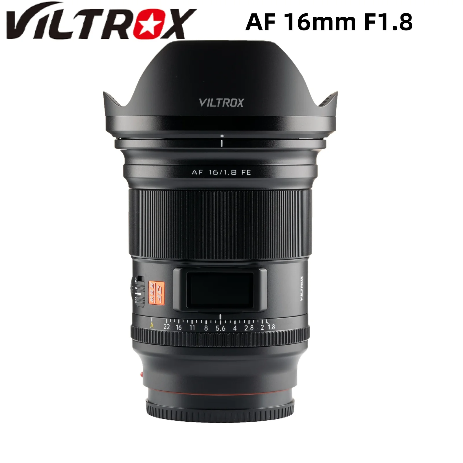 

Viltrox AF 16mm F1.8 for Sony E-Mount Full Frame Lens Large Aperture Ultra Wide Angle Auto Focus Lens with Built-in LCD Screen