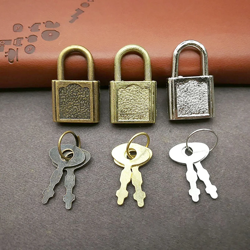 Mini Retro Padlock for Notepad Diary Lock With Keys Zinc Alloy Suitcase Locker Hardware Set Chinese style used box padlock