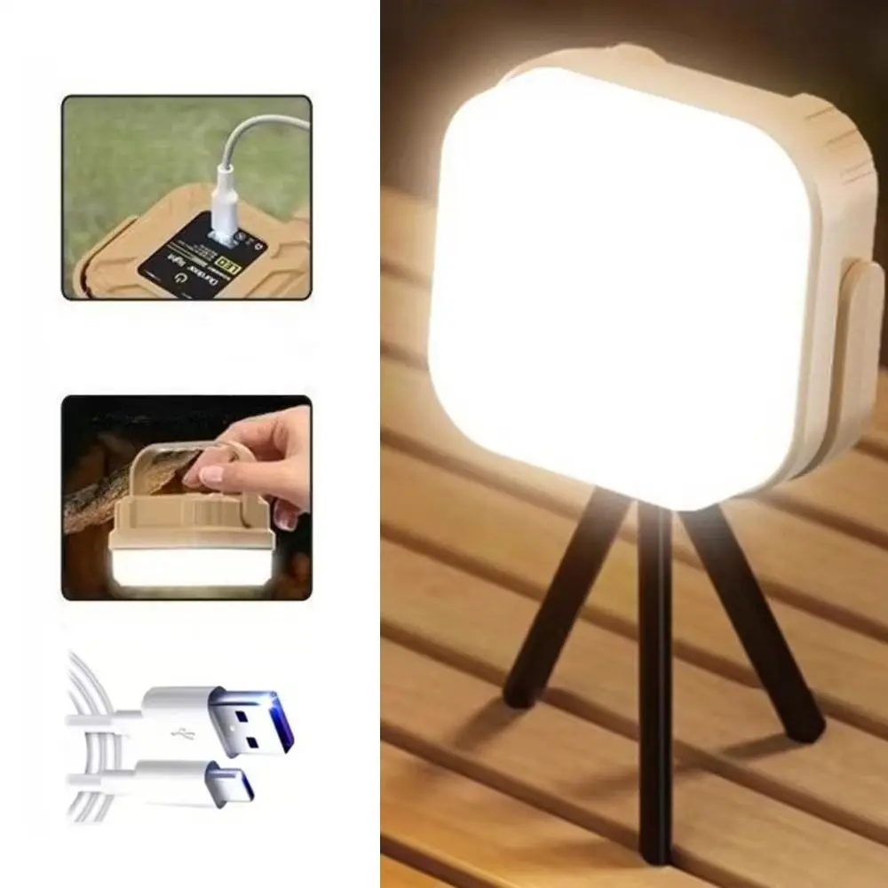 Linterna portátil de luz suave para acampar al aire libre, luz Led ajustable, linterna LED impermeable, lámpara de tienda recargable por USB, pesca nocturna