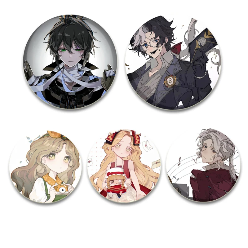 58mm Fans Collection Popular Game Identity Ⅴ Brooches Tinplate Cartoon Cosplay Badge Pins Backpacks Bag Ornament Accessory