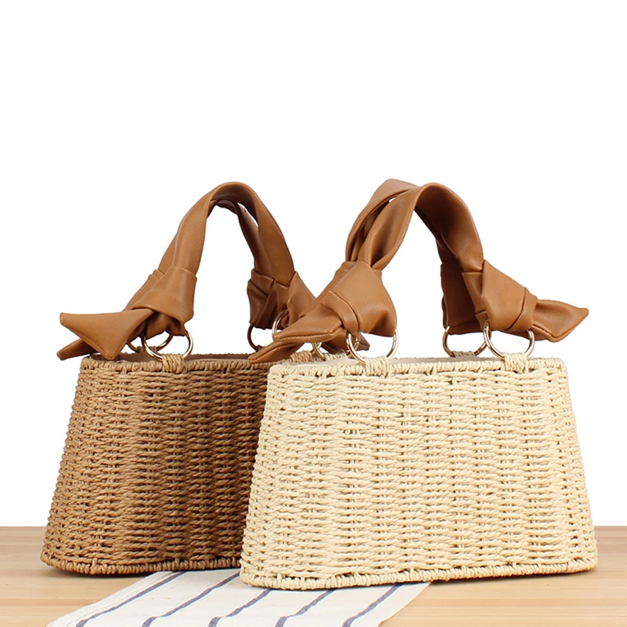 

Летний соломенный тканый кошелек и сумки для женщин, коробка из ротанга, летние дорожные пляжные сумки, плетеная корзина на шнурке, клатч