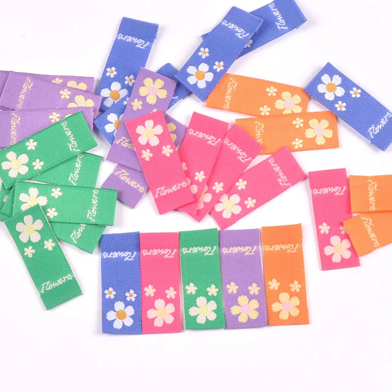 50Pcs Multicolor Flower Embroidery Cloth Labels Handmade DIY Hats Bags Crafts Garment Supplies Sewing Accessories Tags c3504
