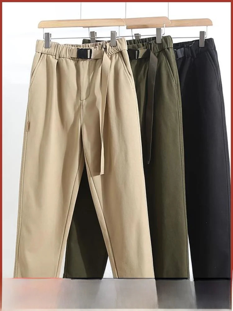 

Thiened Fce теплая прямая рабочая одежда повседневные брюки для мужчин с синей эластичной резинкой на талии осень-зима Faion Ci Sle