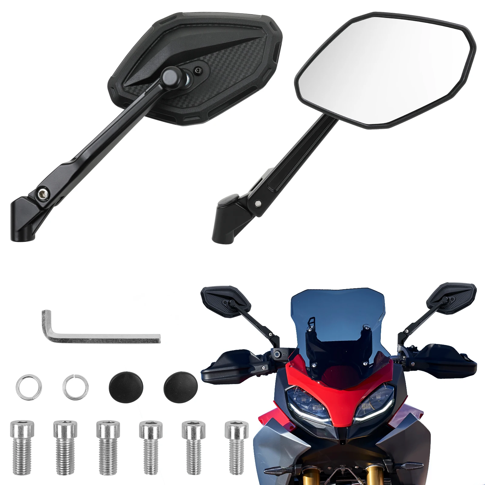 

8mm10mm Universal Rearview Mirrors Motorcycle For Kawasaki Z900 Z1000 Z750 Z650 Z400 Adjustable Side Rearview