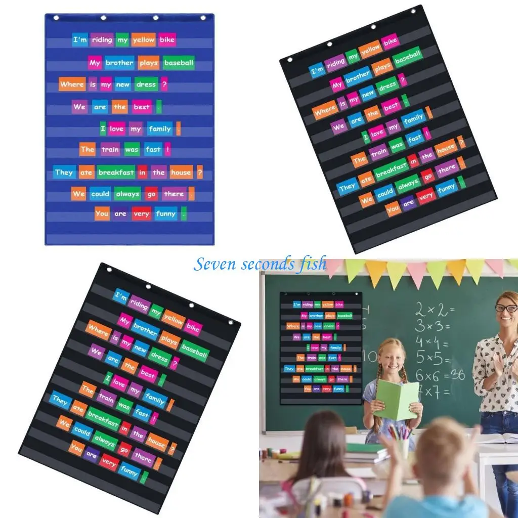 

L74B Standard Pocket Charts Sentence Strips and Word Pocket Charts Clear 10 Pocket Charts School Supplies for Classroom