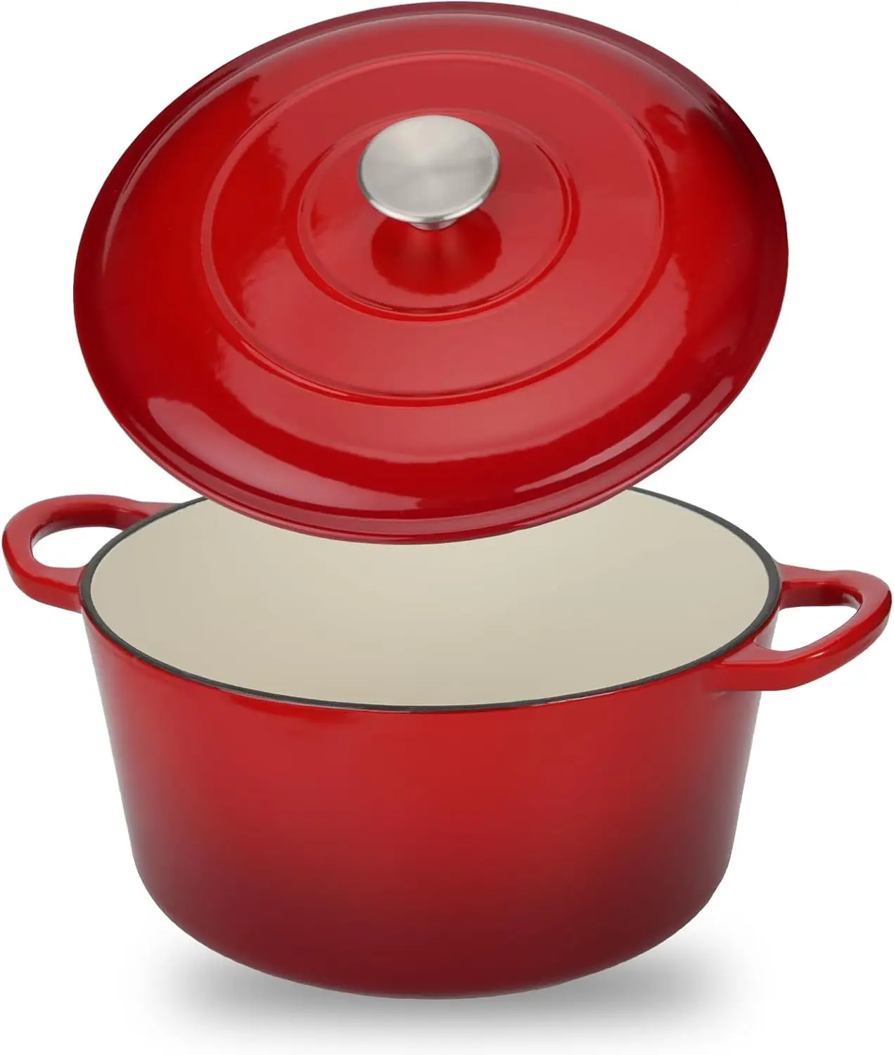 

Enameled Cast Iron Dutch Oven Casserole with Lid, 5.5 Quart, Oven Safe up to 500°F - Heavy-Duty, Versatile Cookware for Marinati