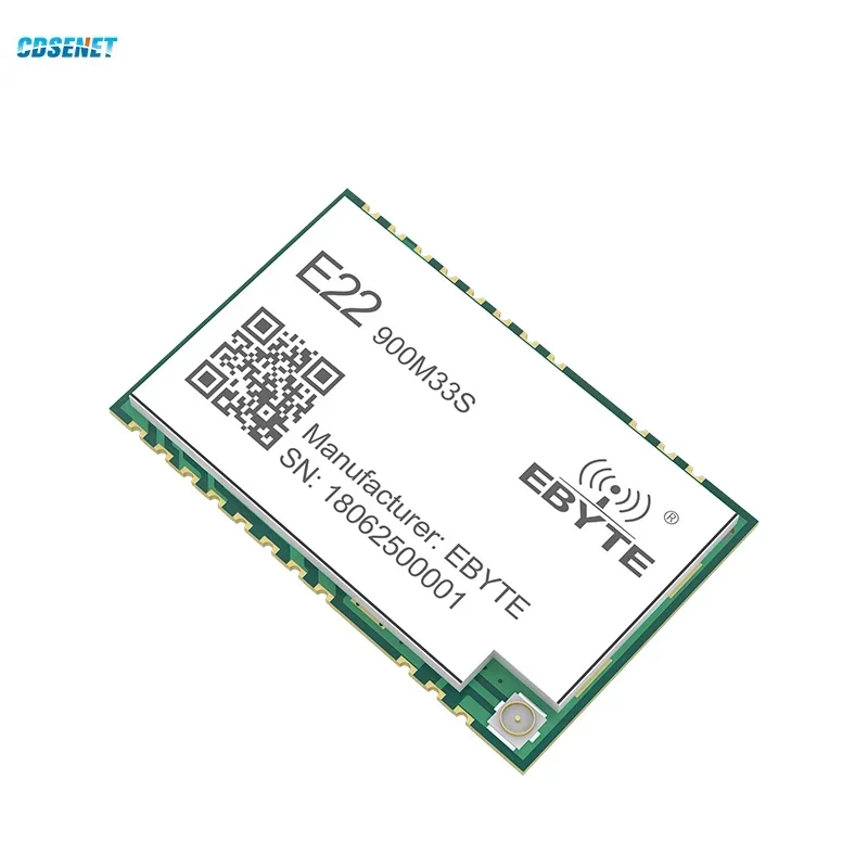 

SX1262 LoRa Spread Spectrum Wireless Module 868/915MHz 16KM High-Precision TCXO CDSENT E22-900M33S 33dBm SPI SMD IPEX/Stamp Hole