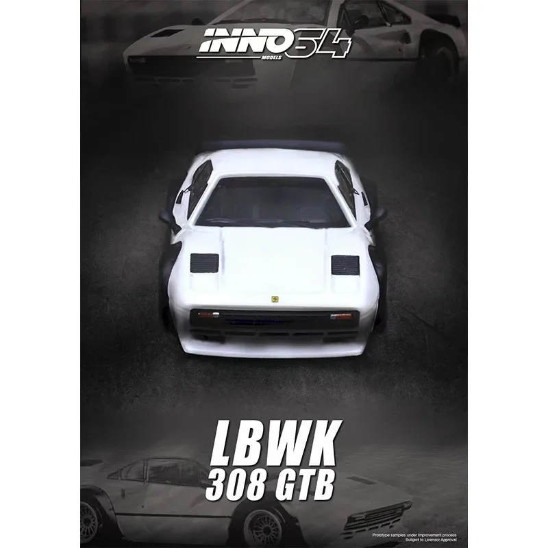 INNO 1:64 LBWK 308 GTB Bianco Diecast Diorama Collezione di modelli di auto Giocattoli in miniatura