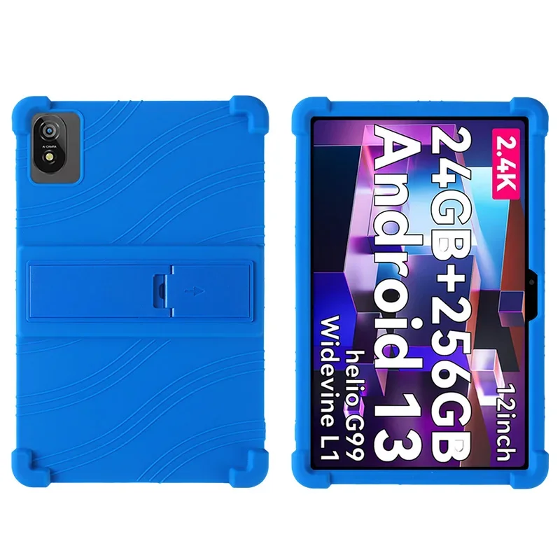 4 Thicken Cornors Silicon Cover with Kickstand For Blackview Tab 18 Case 12" Tablet PC Shockproof Protector Funda