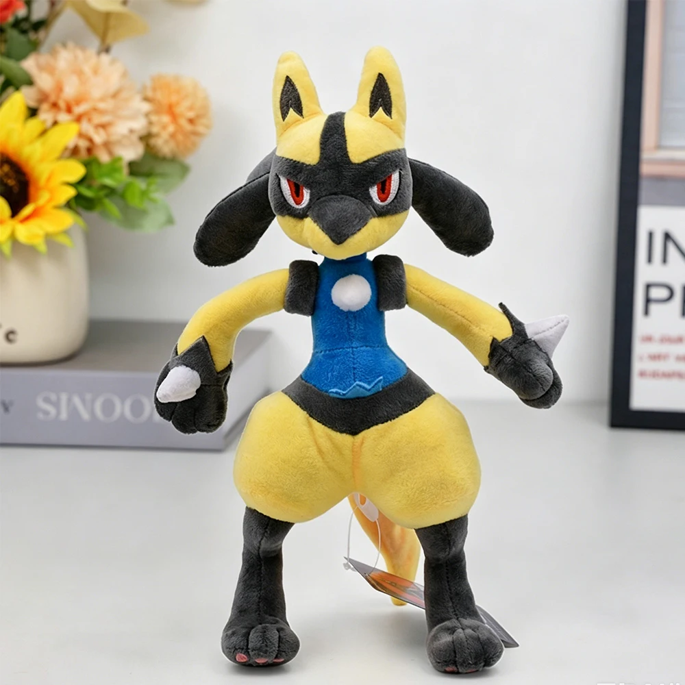 Peluche Pokémon Lucario Riolu, Lucario Riolu Mega Evolved, poupée en peluche douce, dessin animé, jeux d'anime, cadeaux d'Halloween