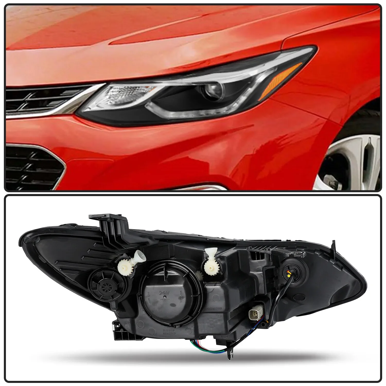 For 2016-2019 Chevy Cruze Headlight Projector w/ LED DRL Headlamp w/ Bulbs