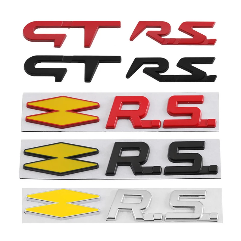 Car 3D Metal RS GT Logo Badge Emblem Decals Sticker For Renault Duster Captur Clio Logan Megane 1 2 3 Koleos Scenic Zoe Arkana
