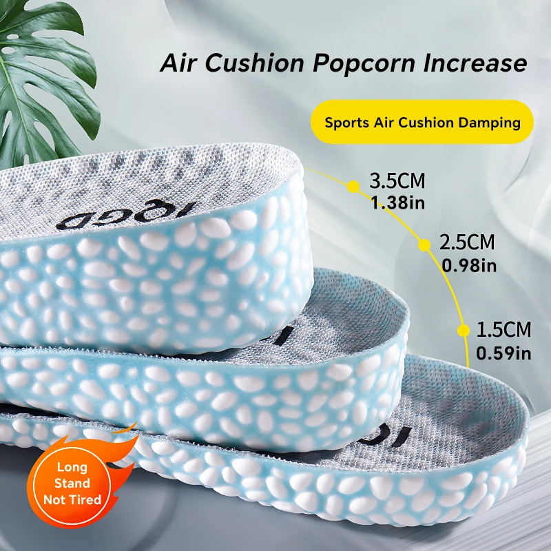 

1 Pair EVA Material Invisible Height Increase Insoles For Shoes Breathable Shock Absorption Comfortable For Women Men
