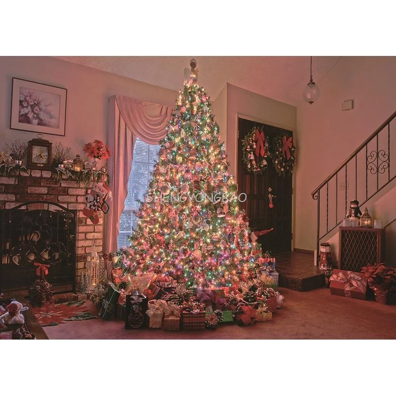 크리스마스 테마 사진 배경 눈사람 크리스마스 트리 어린이 초상화 배경, 사진 스튜디오 소품 2197 DHT-06