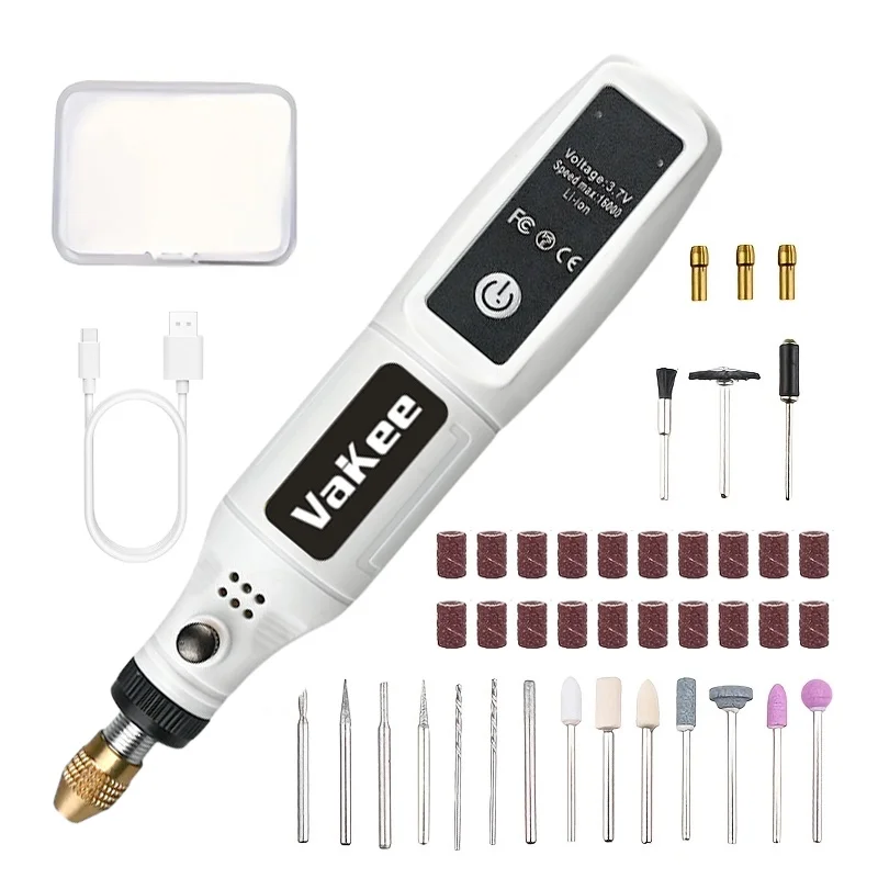 Outil rotatif HJ021 16000 tr/min, mini stylo de meulage électrique, rechargeable par USB-C, pour gravure, polissage, perçage, bricolage