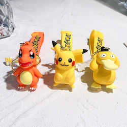 Pokemon brelok Pikachu Anime figurka zabawka akcji Kawaii kreskówka moda Charmander Psyduck lalka brelok breloczek do kluczy samochodowych prezent dla dzieci