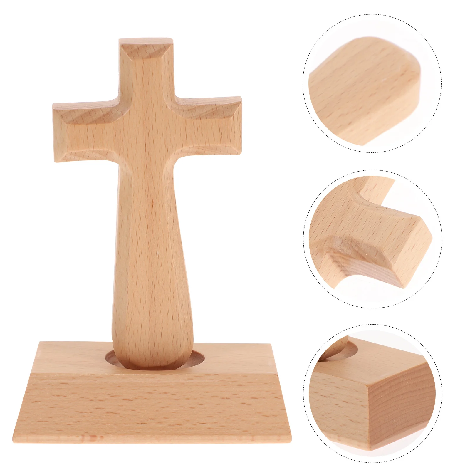 

1Pcs Solid Wood Cross Style Wood Latin Cross for Home Office Shop Decor Christian Catholic Ornament