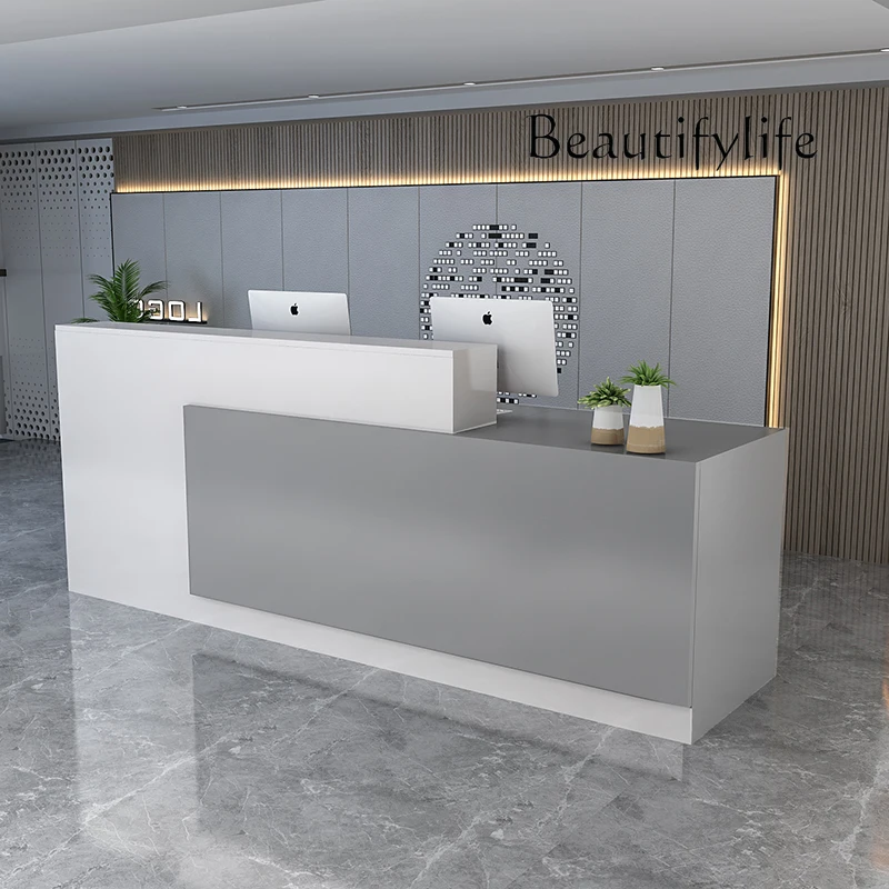

Storage White Front Desk Reception Counter Clinic Long Classic Reception Desks Beauty Salon Mostrador Recepcion Office Furniture